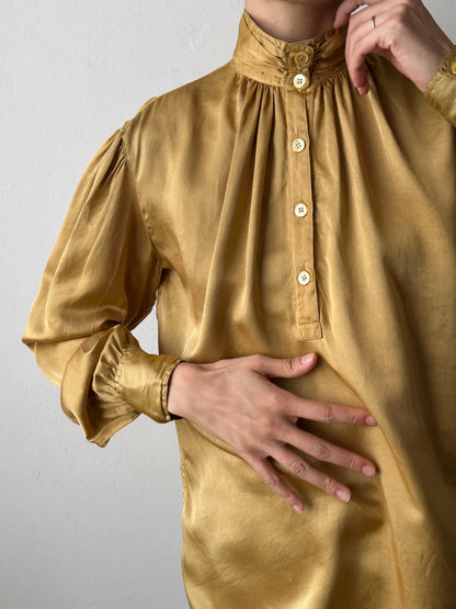 1980s Giorgio Armani champagne silk blouse