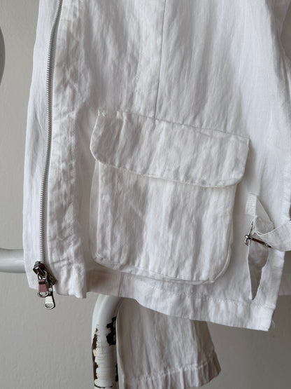 carlo colucci linen nylon jacket