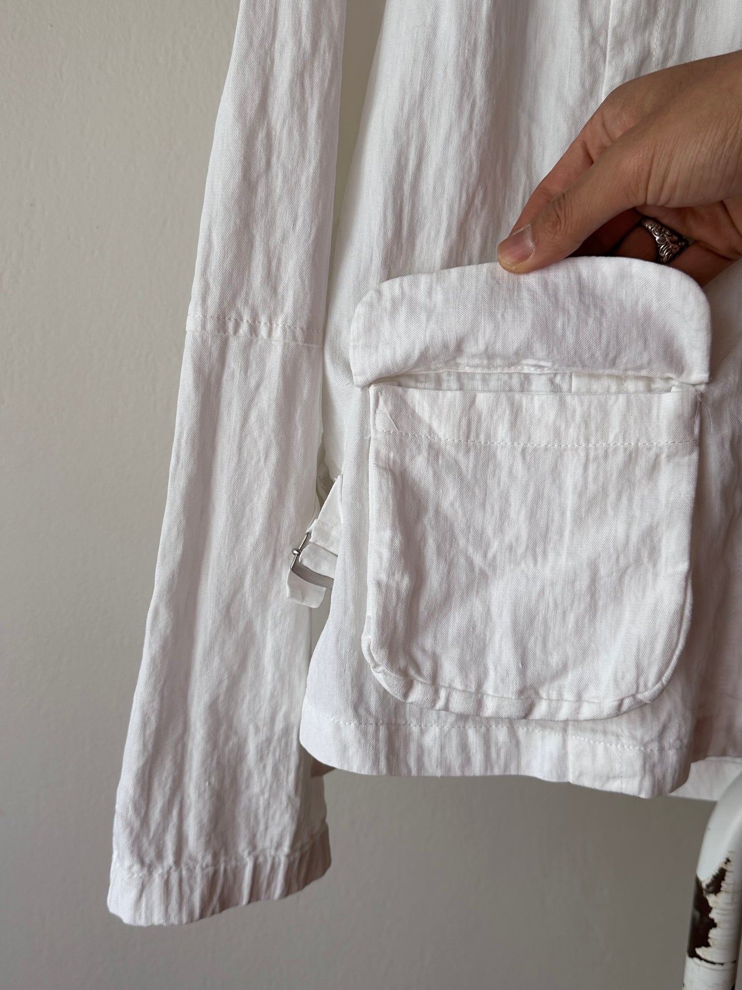 carlo colucci linen nylon jacket