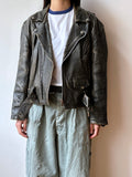 90s aged nappa leather biker jacket