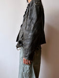 90s aged nappa leather biker jacket