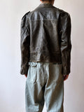 90s aged nappa leather biker jacket