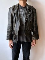 90s aged nappa leather biker jacket