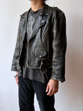 90s aged nappa leather biker jacket