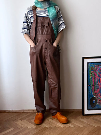 Scandinavian workwear leather overalls