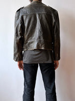 90s aged nappa leather biker jacket