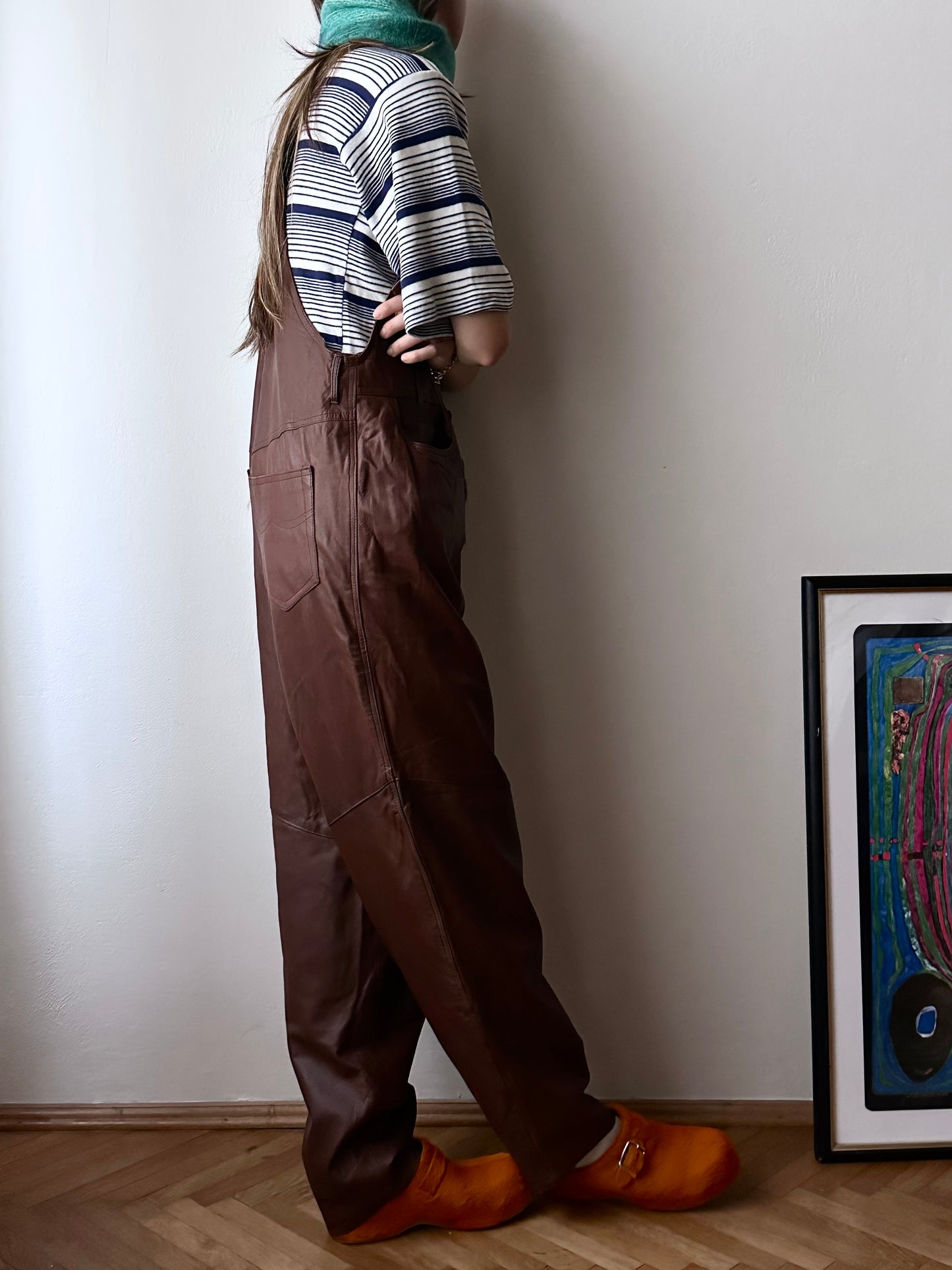 Scandinavian workwear leather overalls