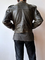 90s aged nappa leather biker jacket