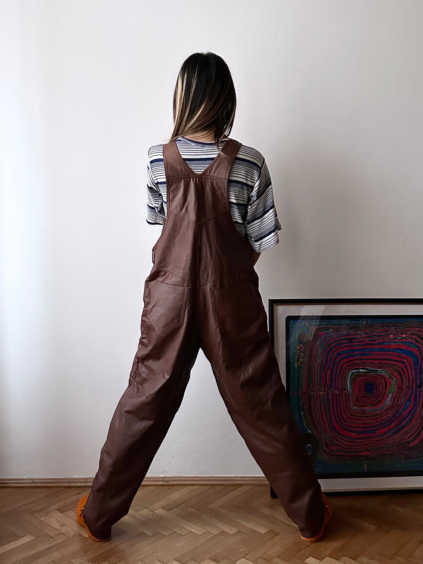 Scandinavian workwear leather overalls