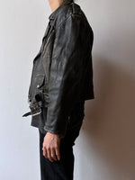 90s aged nappa leather biker jacket