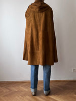 French vintage leather cape