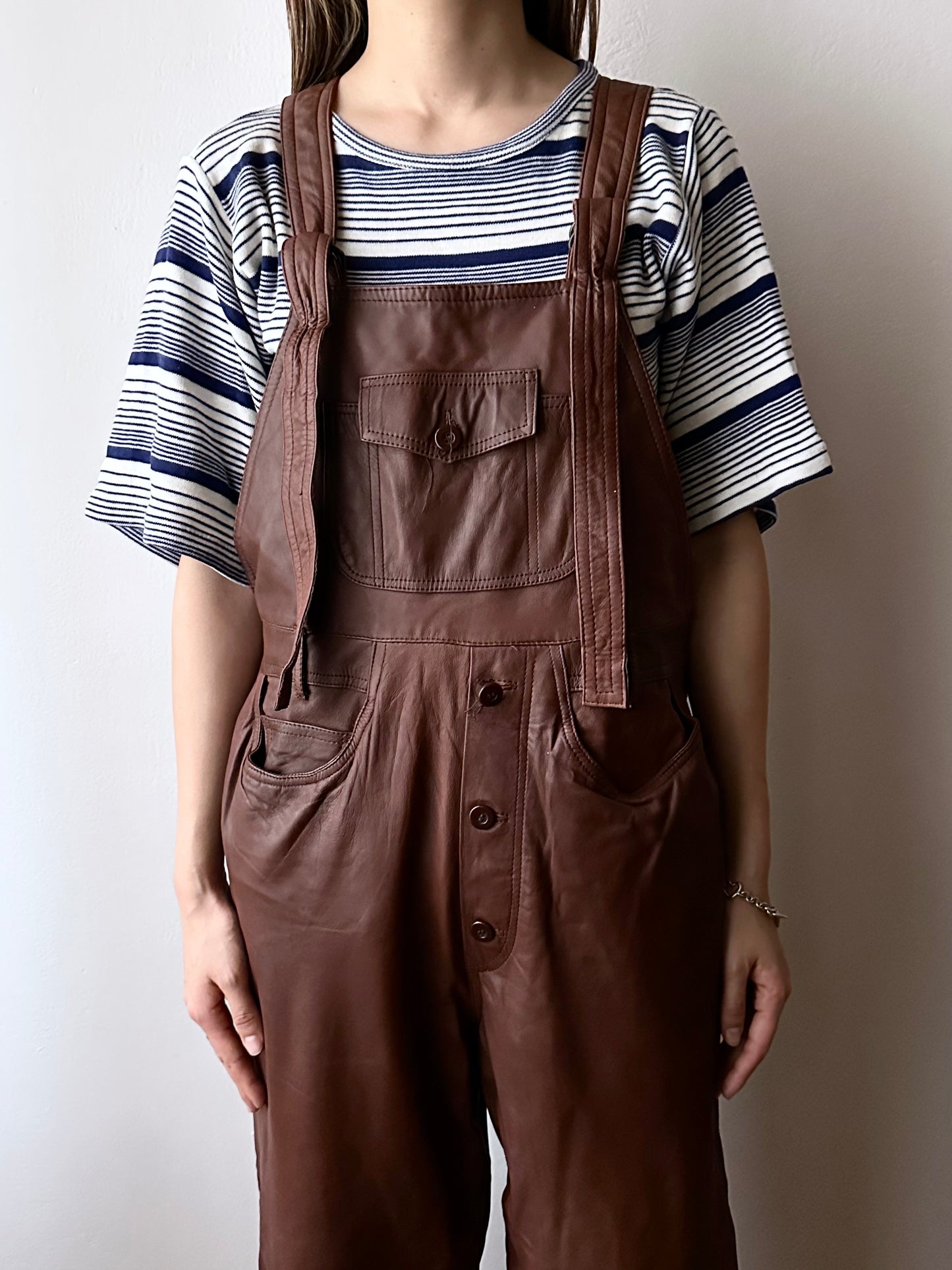 Scandinavian workwear leather overalls