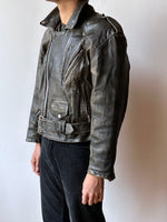 90s aged nappa leather biker jacket