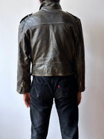 90s aged nappa leather biker jacket