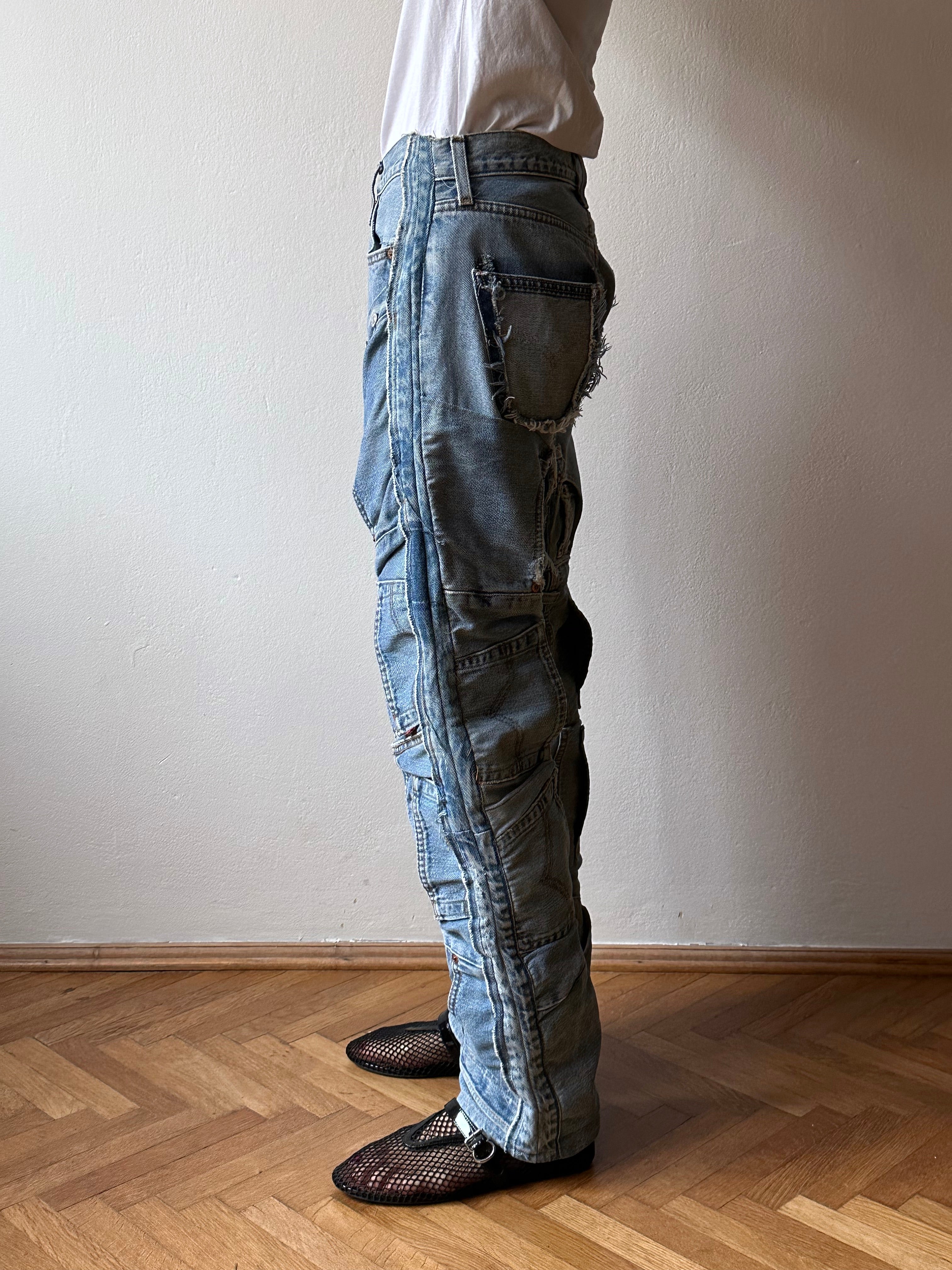 Vintage Levi's crazy patch worked denim trousers - w28 – TOTO