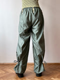 luster green drawstring pants