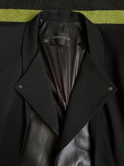 Plein Sud leather lapel tailored jacket