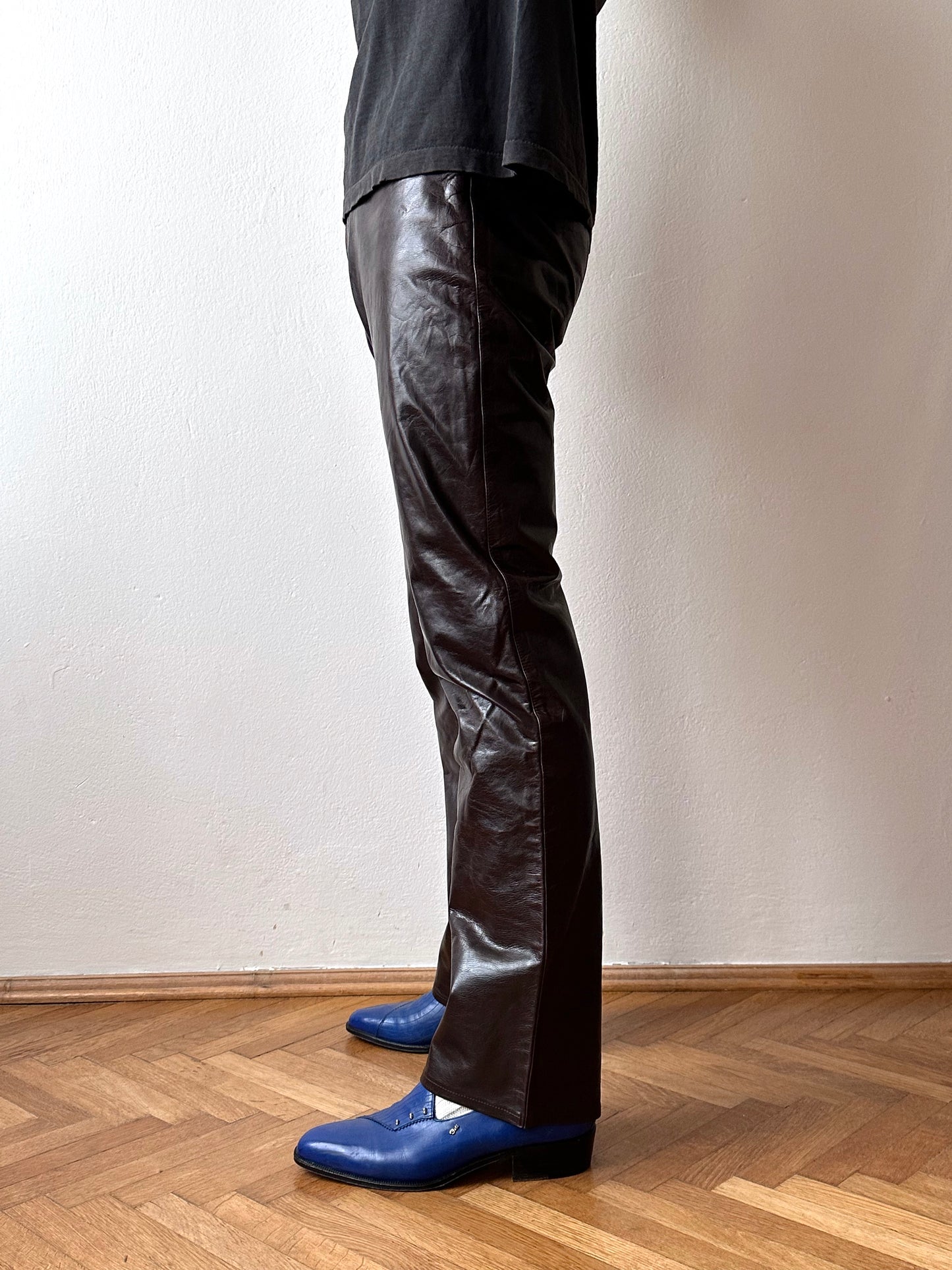 Vintage Leather pants trousers レザーパンツ Toto プラハ 古着屋 ヴィンテージ 古着 レザパン 70's 70年代 Made in Italy イタリア製 イタリア古着  ユーロ古着 ヨーロッパ古着 古着卸 Praha Prague Vintage store 