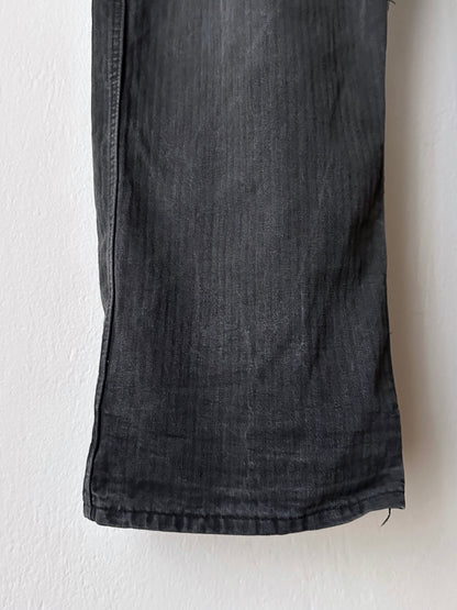 Black 黒 1980's East German work trousers 東ドイツ ワークパンツ 80年代 ヘリンボーン Vintage ヴィンテージ Toto Praha Antique shop Vintage clothing store Prague 古着屋 アンティークショップ ユーロ古着 ヨーロッパ古着 古着卸