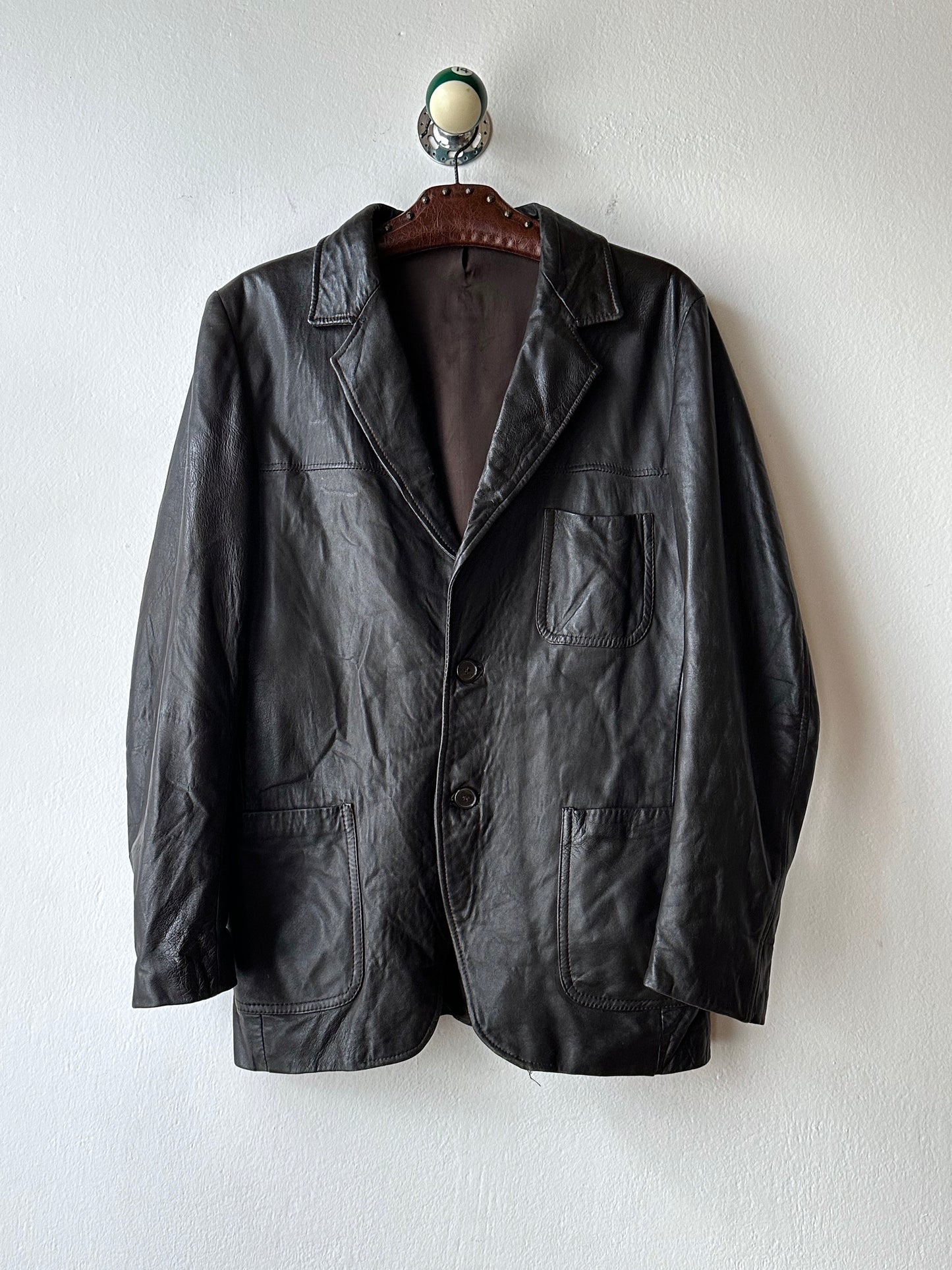 Late 1970s Italy Leather tailored jacket