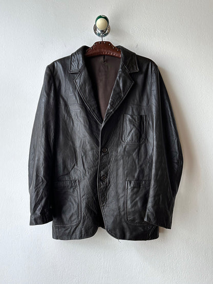 Late 1970s Italy Leather tailored jacket