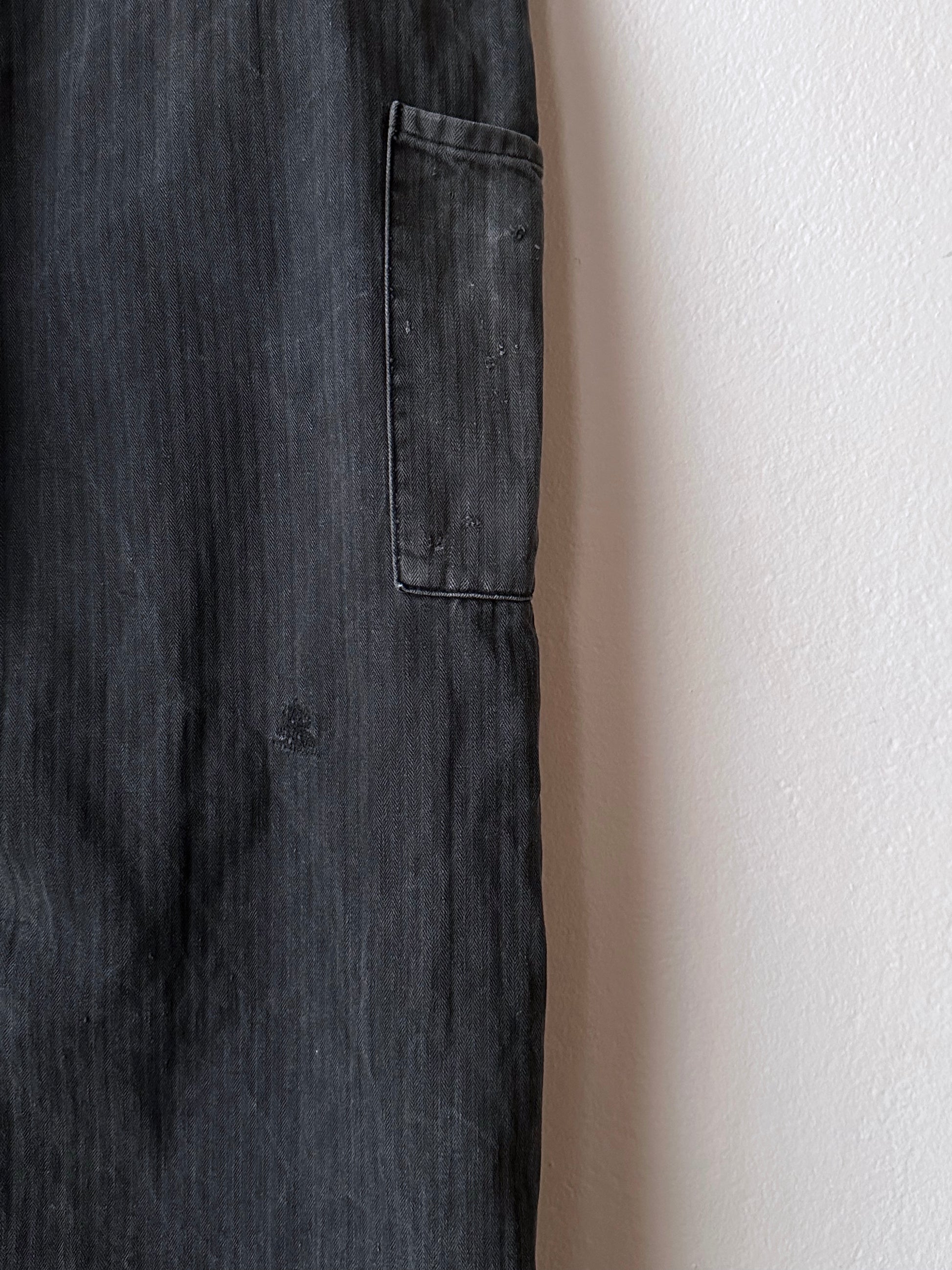 Black 黒 1980's East German work trousers 東ドイツ ワークパンツ 80年代 ヘリンボーン Vintage ヴィンテージ Toto Praha Antique shop Vintage clothing store Prague 古着屋 アンティークショップ ユーロ古着 ヨーロッパ古着 古着卸