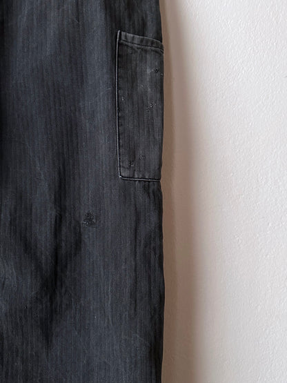 Black 黒 1980's East German work trousers 東ドイツ ワークパンツ 80年代 ヘリンボーン Vintage ヴィンテージ Toto Praha Antique shop Vintage clothing store Prague 古着屋 アンティークショップ ユーロ古着 ヨーロッパ古着 古着卸