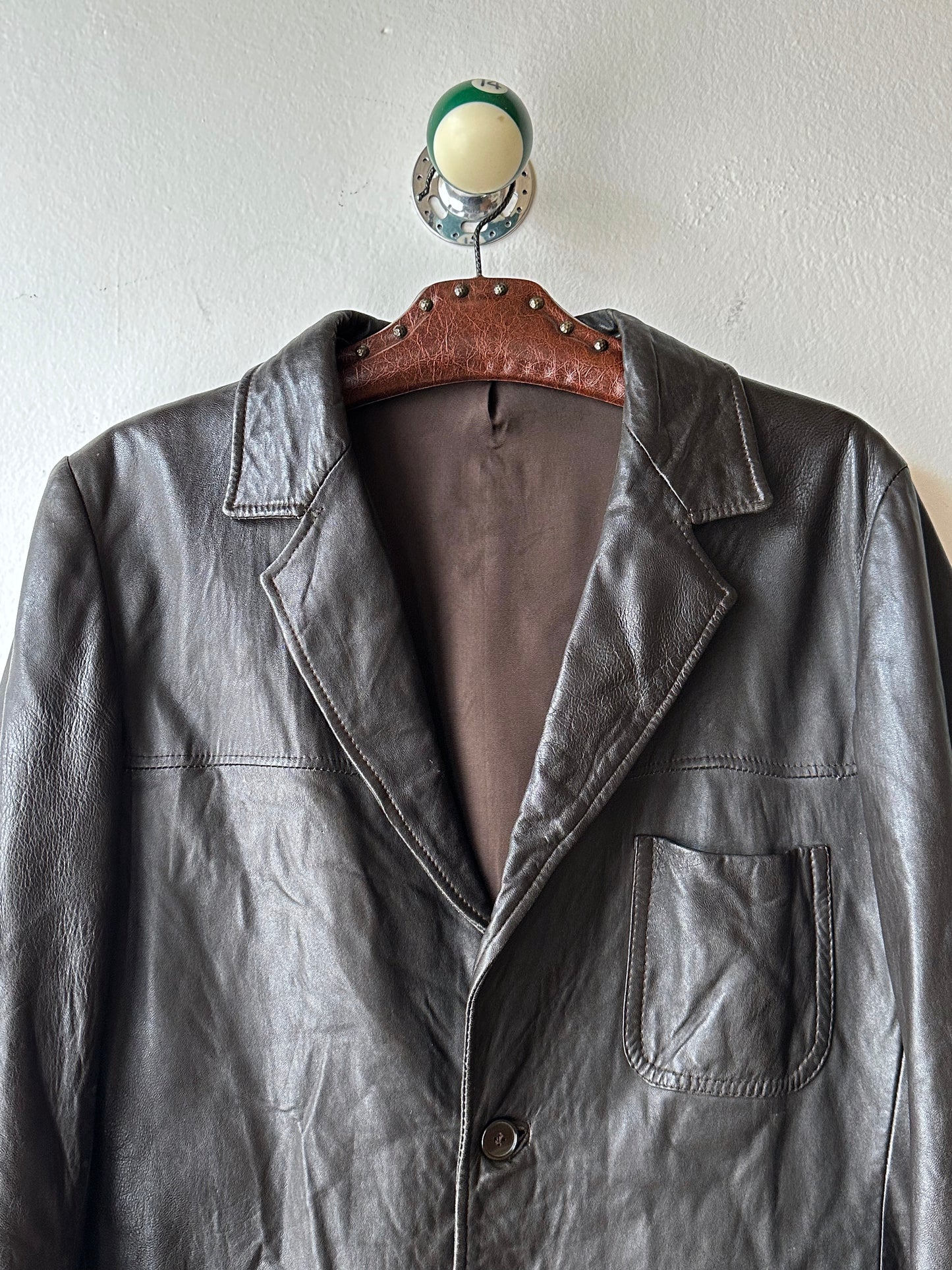 Late 1970s Italy Leather tailored jacket