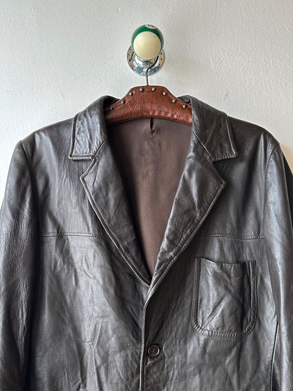 Late 1970s Italy Leather tailored jacket