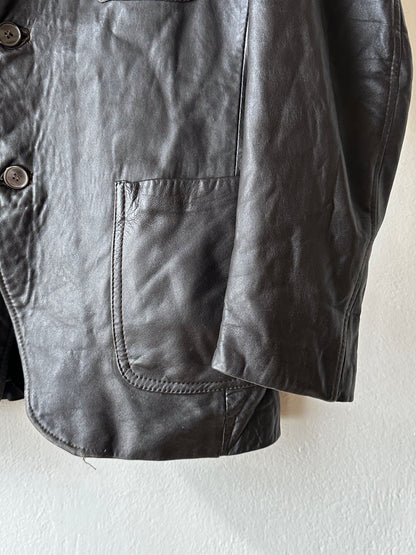 Late 1970s Italy Leather tailored jacket