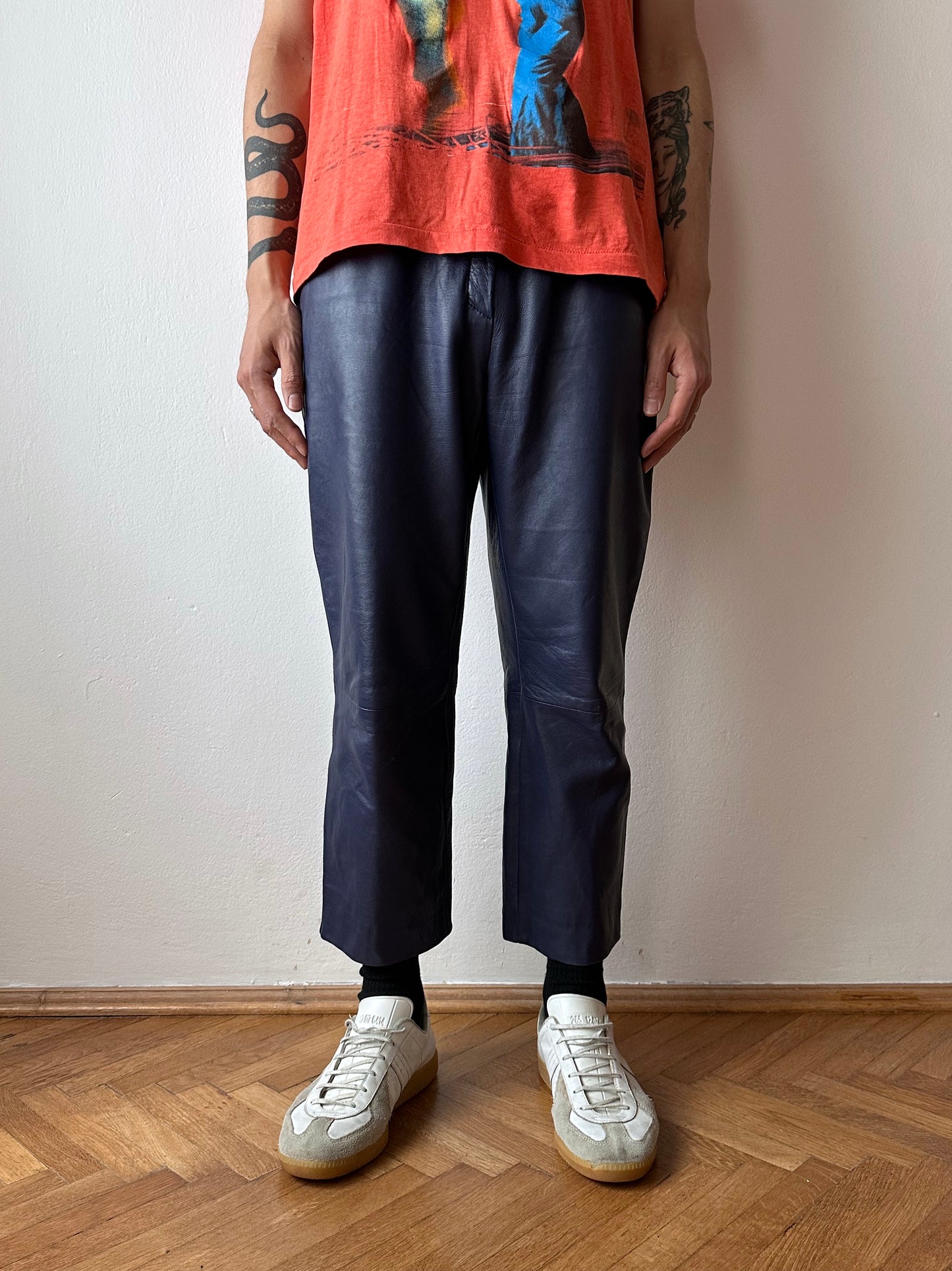 80's Leather pants レザーパンツ Vintage プラハ  古着屋 Praha Prague Vintage store レザパン ユーロ古着 ヨーロッパ古着