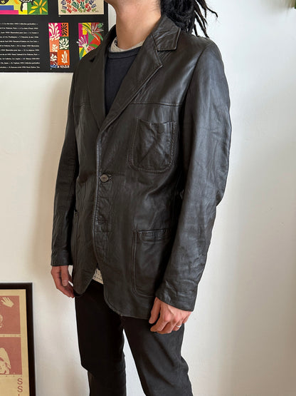 Late 1970s Italy Leather tailored jacket