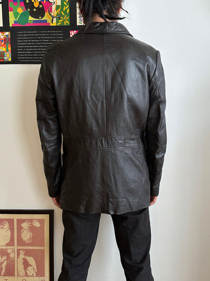 Late 1970s Italy Leather tailored jacket