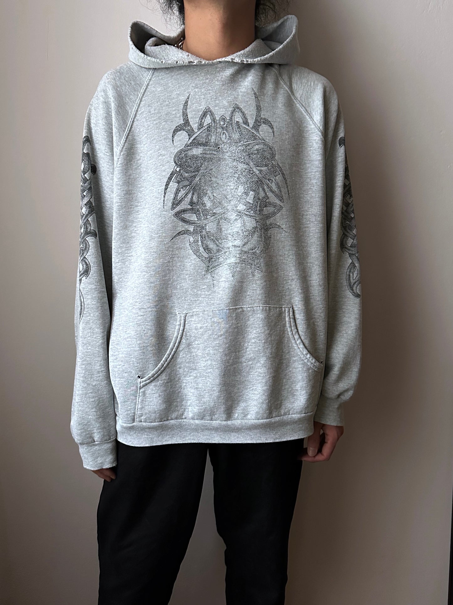 90's Hoodie Grey パーカーフーディー  90年代 Vintage ヴィンテージ Toto Praha Antique shop Vintage clothing store Prague 古着屋 アンティークショップ ユーロ古着 ヨーロッパ古着 古着卸
