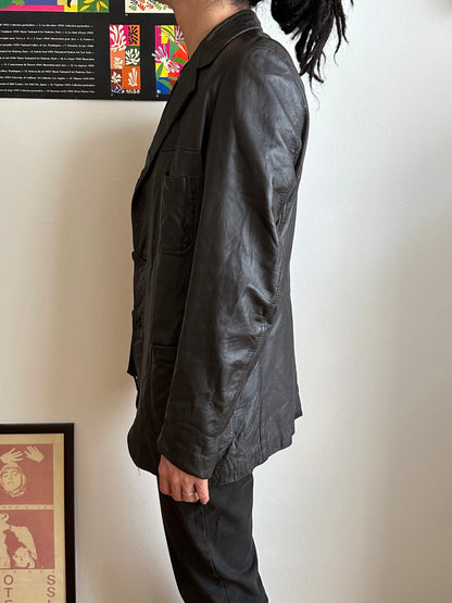 Late 1970s Italy Leather tailored jacket
