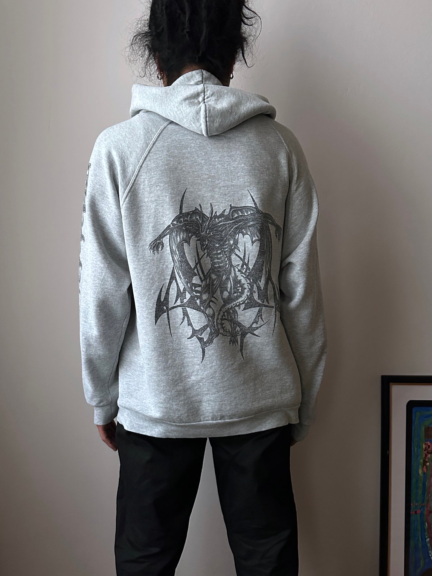 90's Hoodie Grey パーカーフーディー  90年代 Vintage ヴィンテージ Toto Praha Antique shop Vintage clothing store Prague 古着屋 アンティークショップ ユーロ古着 ヨーロッパ古着 古着卸