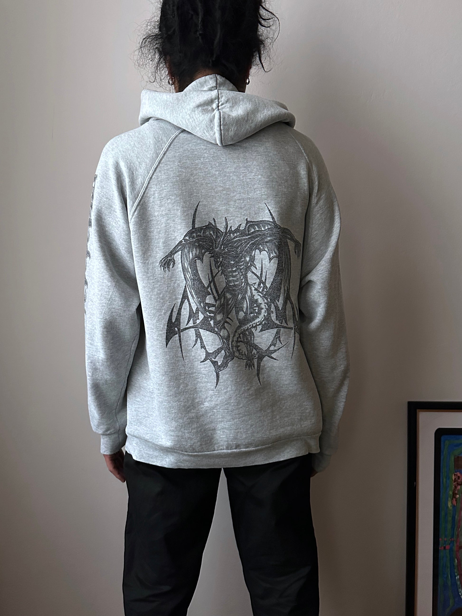 90's Hoodie Grey パーカーフーディー  90年代 Vintage ヴィンテージ Toto Praha Antique shop Vintage clothing store Prague 古着屋 アンティークショップ ユーロ古着 ヨーロッパ古着 古着卸