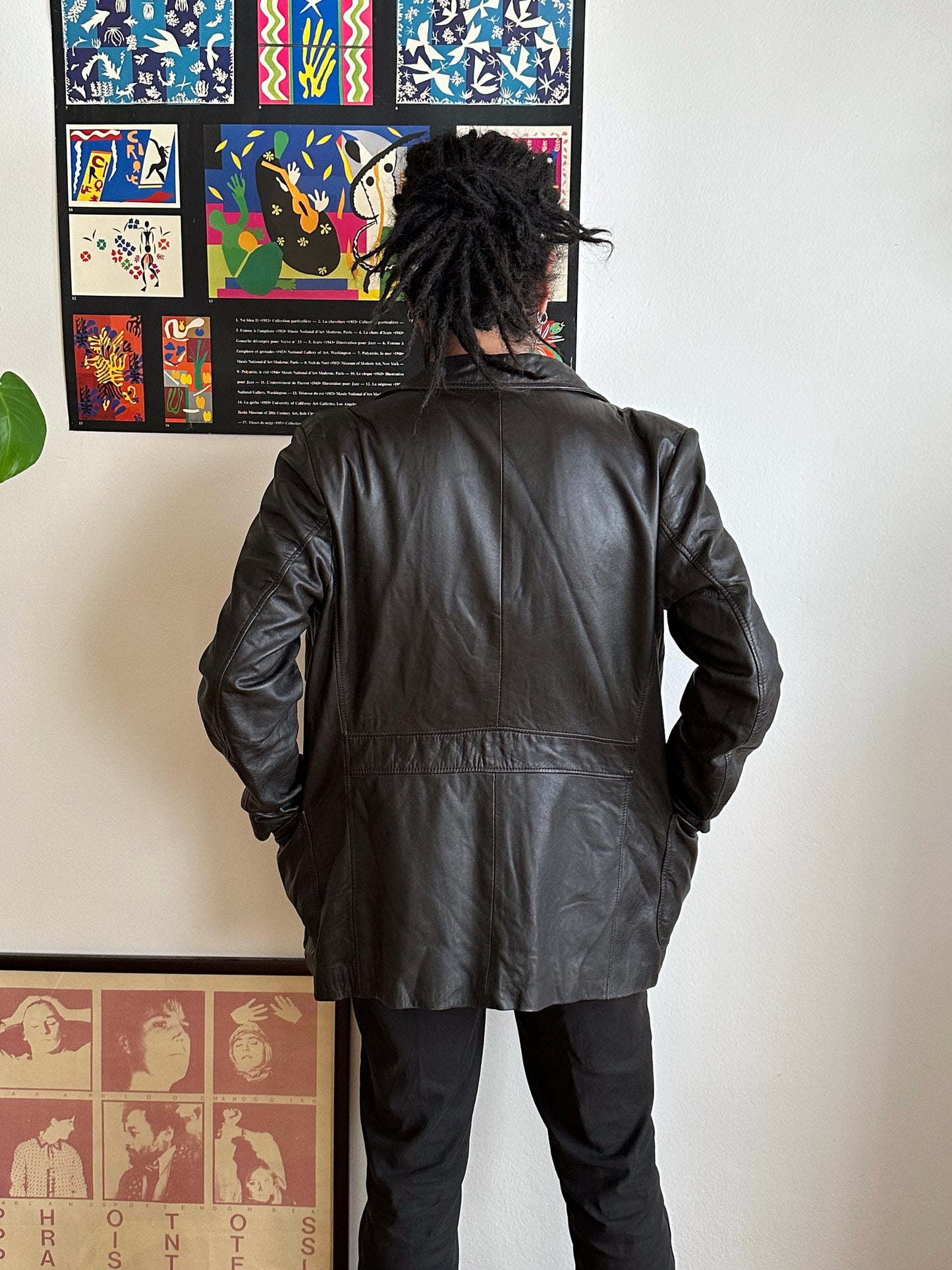 Late 1970s Italy Leather tailored jacket