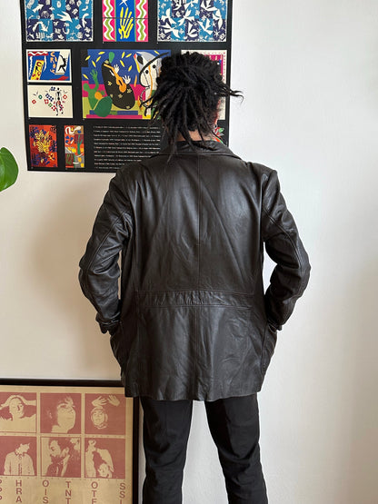 Late 1970s Italy Leather tailored jacket