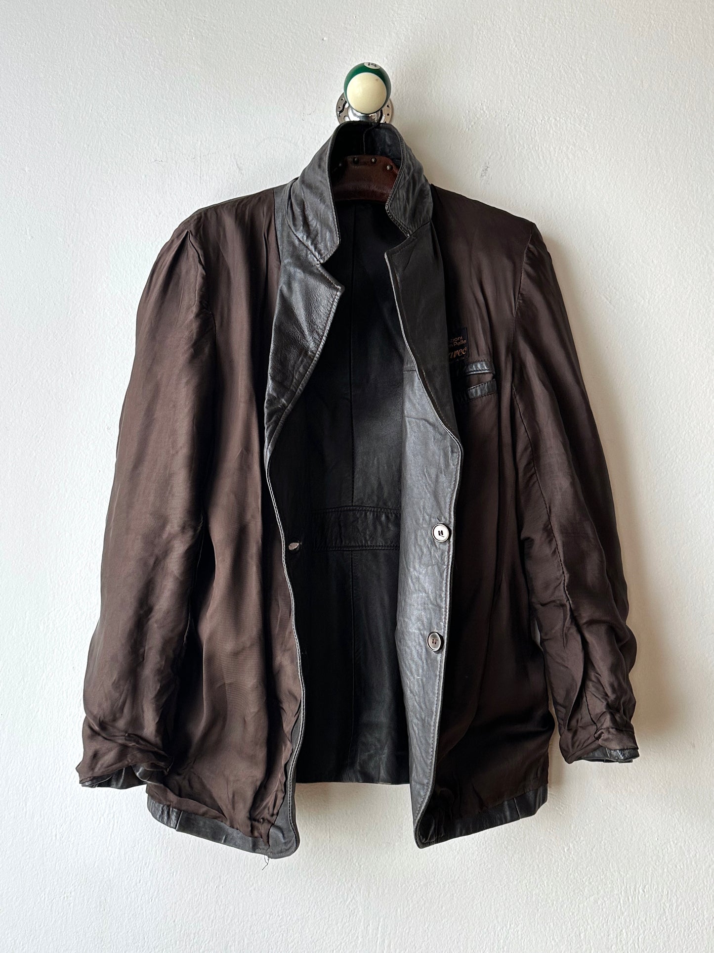 Late 1970s Italy Leather tailored jacket