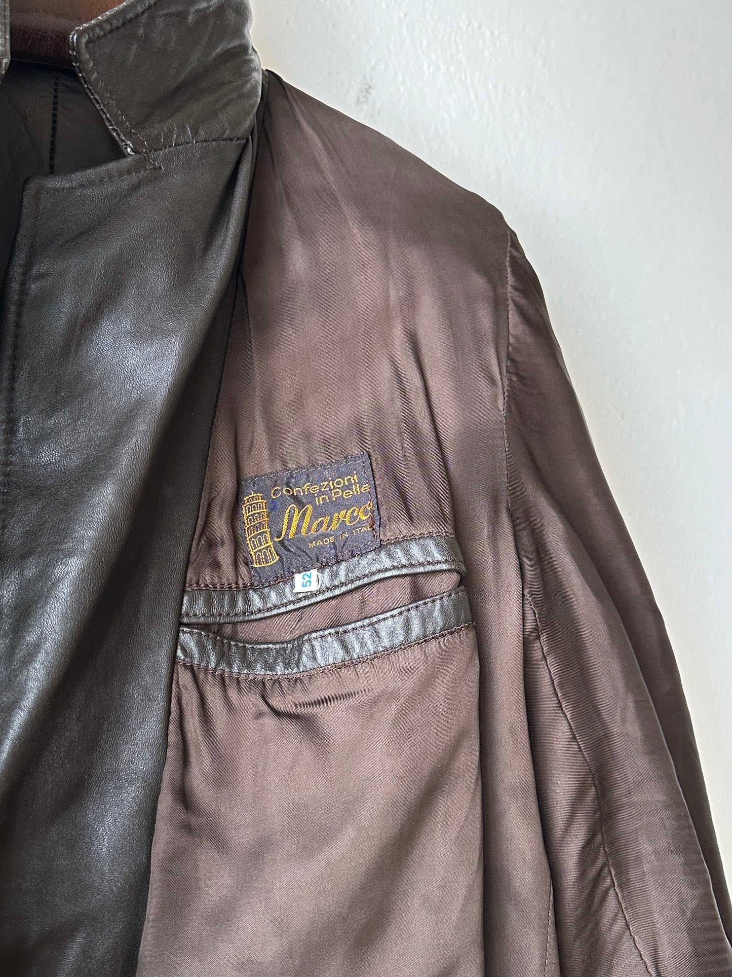 Late 1970s Italy Leather tailored jacket