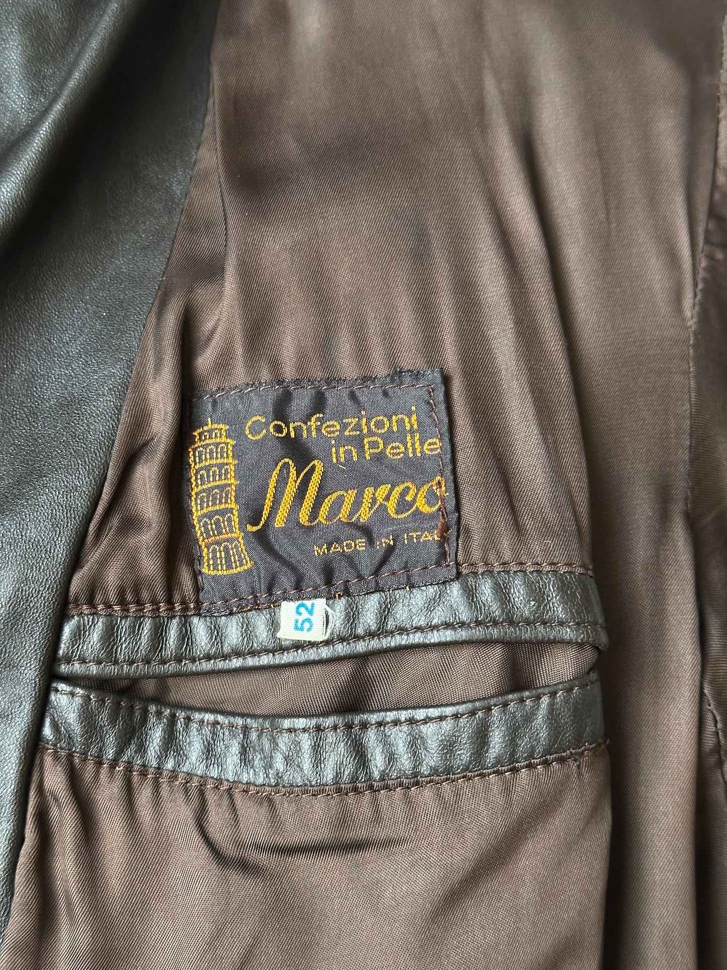 Late 1970s Italy Leather tailored jacket