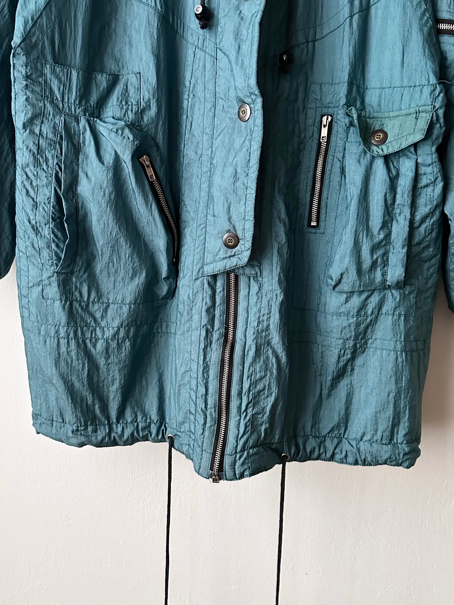 nylon puffer jacket with convertible hood