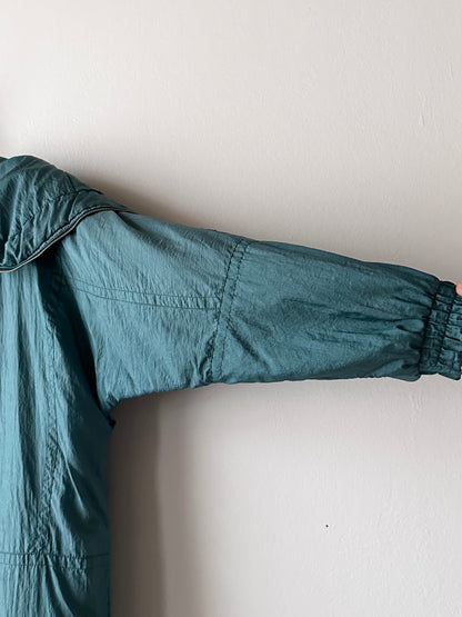 nylon puffer jacket with convertible hood