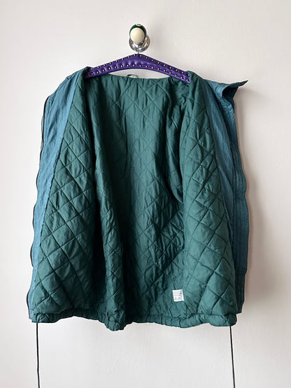 nylon puffer jacket with convertible hood