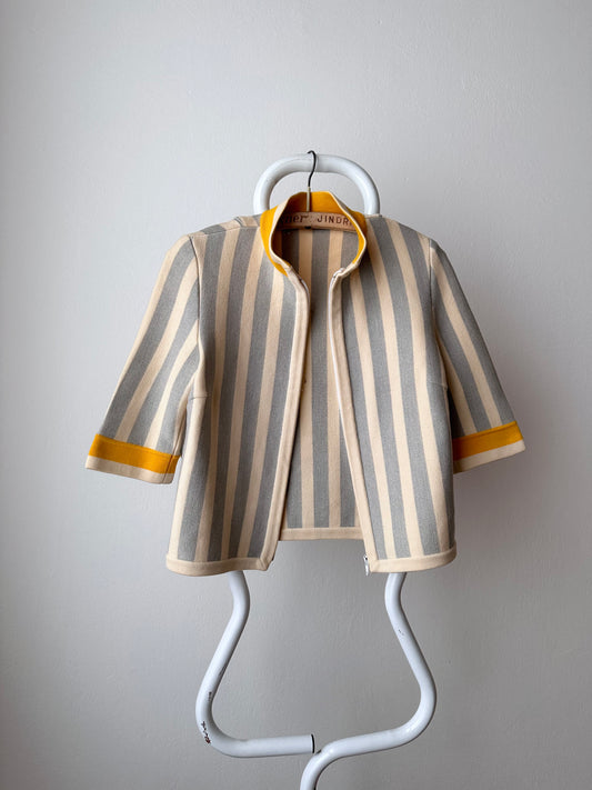 ~70s fat jersey zip-up top