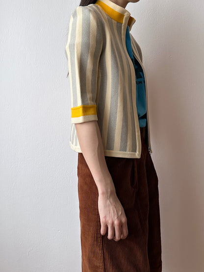 ~70s fat jersey zip-up top