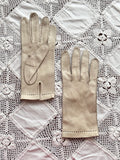 vintage leather glove - cream white