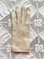 vintage leather glove - cream white