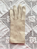 vintage leather glove - cream white